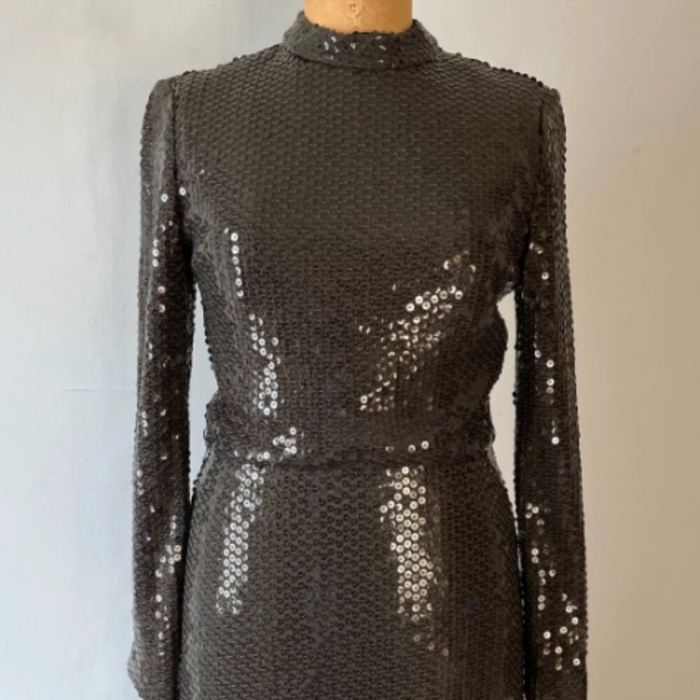Chocolate brown sequins gown